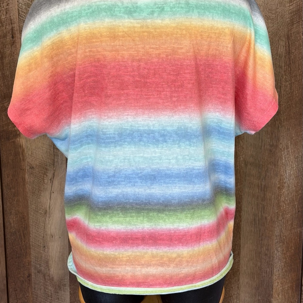 For The Republic Bright Striped Button-Up Women's Top - Picture 9 of 11